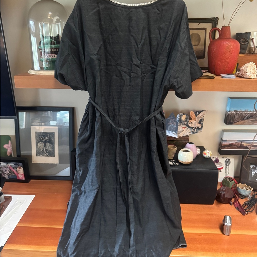 Handwoven cotton silk dress with pockets